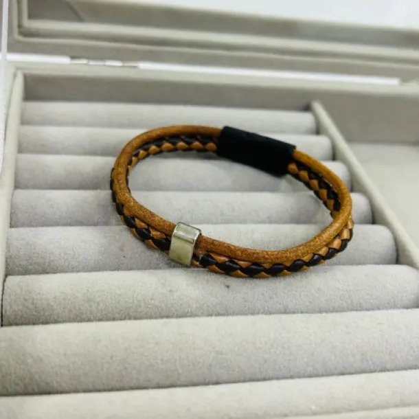 Erkek Tasarım Kahve Bileklik
