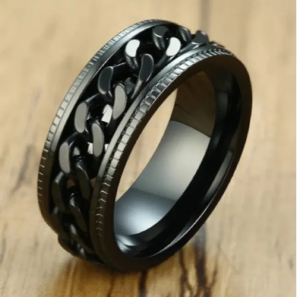 Çelik Ortası Dönebilen Titantum Anti-stres Yüzüğü