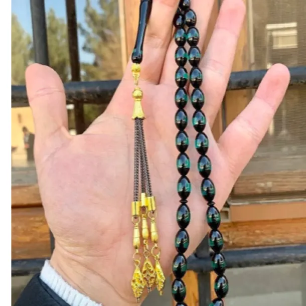 Erkek Sürmeli Toz Kehribar Tesbih